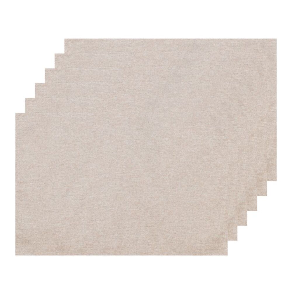 6 Set Heat Resistant Oilproof Wipeable Table Mats 19x13 inch Beige